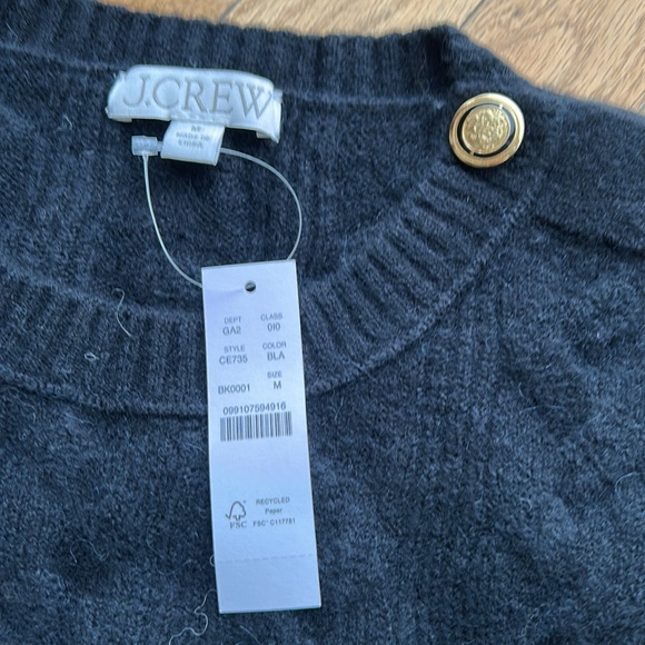 J. Crew Black Sweater with Gold Buttons - Picture 5 of 7